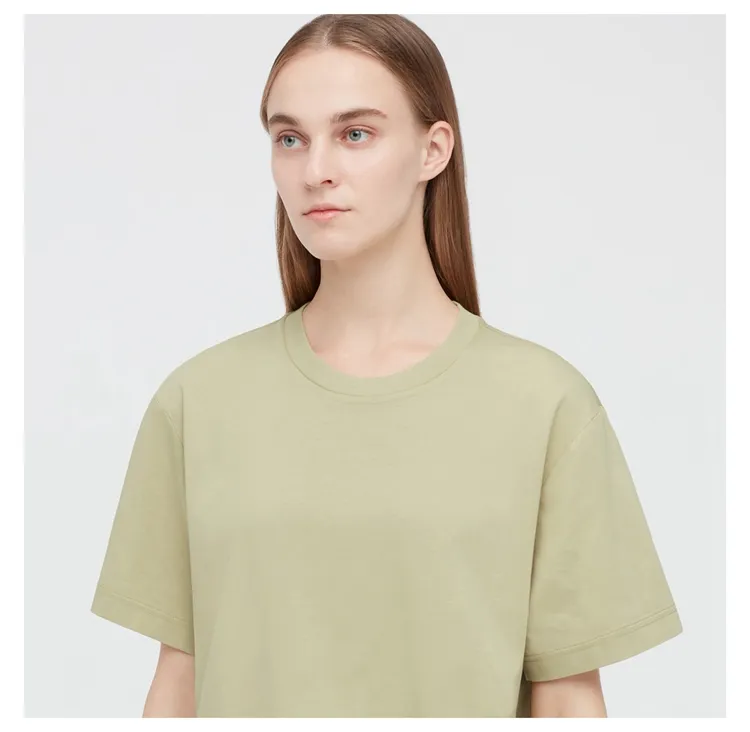 WOMEN Uniqlo U AIRism Cotton Short Sleeve Oversized T-Shirt - wine colour,  Women's Fashion, Tops, Other Tops on Carousell