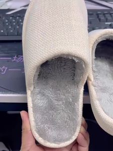 Taiwan Arch Support Home Slippers For Women And Men Autumn And Winter Non-Slip Flat Foot Correction Linen Cotton Slippers