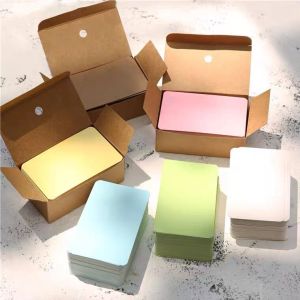 100Pcs/Box Multi-Color Blank Word Cards Kraft Paper Card Message Card Memo Pad Reminder DIY Deco Gift