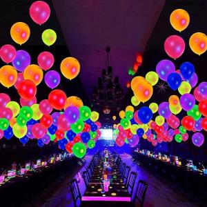 [COD] ZHONGYI0 10ชิ้นลูกโป่งเรืองแสงนีออนนำกลับมาใช้ใหม่ได้ในที่มืดบอลลูน10นิ้วสุขสันต์วันเกิดปาร์ตี้งานแต่งงาน DIY ฟลูออเรสเซนต์ซุ้ม