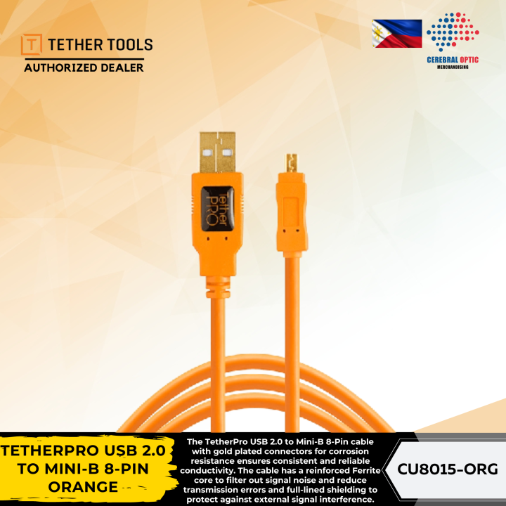 TetherPro USB to Mini-B 8-Pin (Tether Camera to Laptop/ High