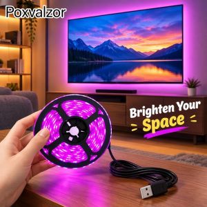 Self Adhesive SMD 2835 USB LED Strip Light TV Backlight Indoor Decorative Light For Commercial Display Home Wardrobe 1M 3M 5M Multi Color