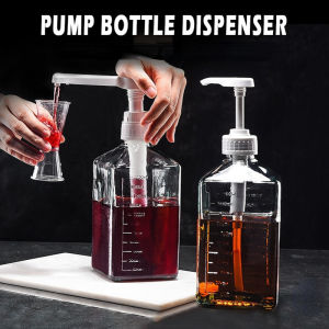 1600ML Thickened Plastic Pump Bottle Dispenser With Scale For Milk Tea Syrup Fructose Sauce Liquids Condiments