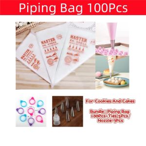 100pcs Disposable Pastry Piping Bagsfor Cake Cupcake Cookies Icing DIY Desserts Durable Easy to Use