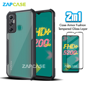 Casing Infinix Hot 11 Armor Fushion Case Free Tempered Glass