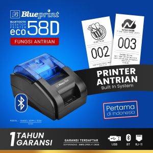 BLUEPRINT PRINTER THERMAL ANTRIAN / KASIR BLUETOOTH ECO SERIES [ECO58D]