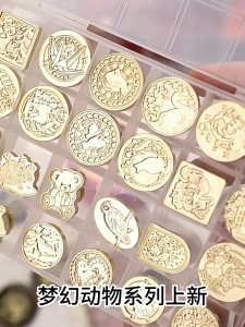 Bướm niêm phong sáp Loạt hình động vật dấu sáp đầu đồng con dấu cho thẻ scrapbooking trang trí