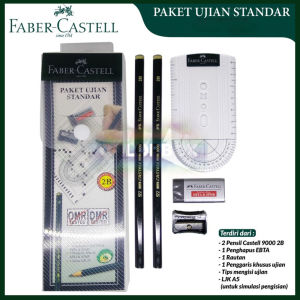 Faber Castell PAKET UJIAN STANDAR / PAKET BELAJAR ONLINE Peralatan Sekolah Alat Tulis Pensil 2B Stylus Pen Pulpen Pengaris Penghapus Serutan - 1Paket