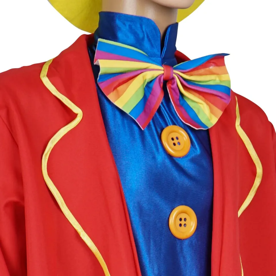 Eraspooky Classic Circus Clown Adult Costume Men's Funny Jester