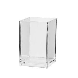 JPTD Clear Desk Pen Holder Simple Transparent Stationery Organizer Large Capacity Acrylic Pencil Storage Box Home Office