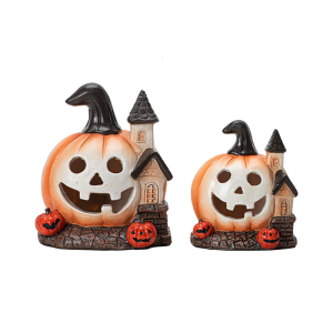 Halloween Pumpkin Decorations Halloween Pumpkin Figurines for Outdoor Indoor Home Table Decors Funny Pumpkin Ornament