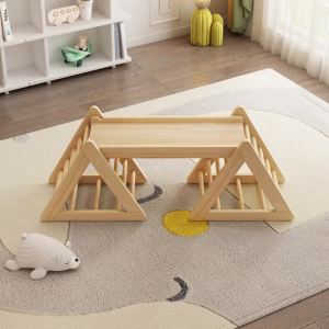 Toddler Indoor Playground Kids Climbing Gym Baby Climbing Frame Solid Wood Triangle Baby Climbing Frame