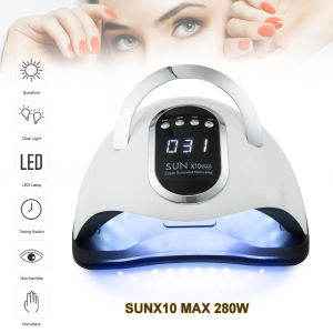 280W SUN X10 MAX UV LED Nail Dryer 66LEDs Gel Polish Curing Lamp with Motion Sense LCD Display Quick Dry Lamp For Nails Manicure Tool
