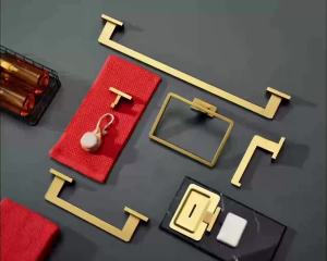 Brushed Gold Bathroom Accessories Set Toilet Brush Holder Toilet Paper Holder Towel Bar Rail Rack Hanger Hook Soap Dish Hardware