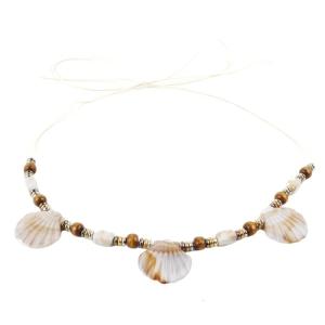 Bead Hat Band for Adult with Shell Decoration Ethnic Panama Caps Band for Women Men Vacation Hat Accessories