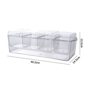 HOTOTO Plastics Fresh Iced Box Transparent Detachable Refrigerator Storage Box Household Double Layered Ice Fruit Tray Home