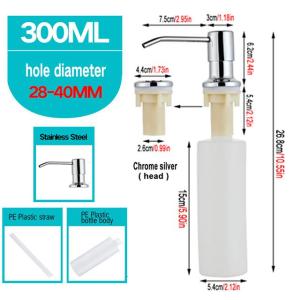 300ML Soap Dispenser with Leak-Proof Base Stainless Steel Pump Fits 28-40MM Bottles Limited Stock