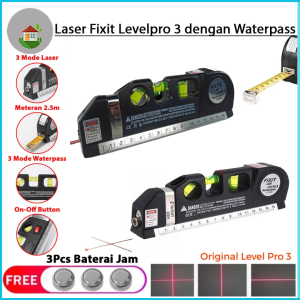 COD Cepat Multifungsi Meteran Laser Tape Meter Komplit / Laser Level / Waterpass 4 in 1 Magnetic Waterpass Ruler Tape Measure Meteran 5 M 2.5m - AG13