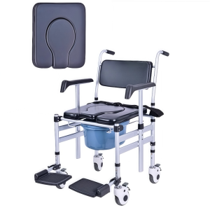 Adjustable Commode Chair Safety Anti-Slip Shower Chair Suitable Elderly Pregnant Disabled