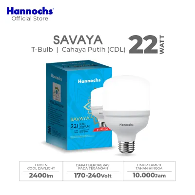 Hannochs Lampu Bohlam LED Savaya T Bulb 22W Cahaya Putih