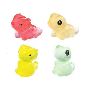 4Pcs Cute Glowing in Dark Reptile Miniature Resins Statue Creative DIY Craft Ornaments For Tabletop Garden Shelf Display
