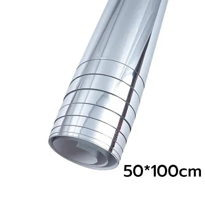 สติ๊กเกอร์กระจกเงา DIY (หนา 0.1mm) 50x200cm กระจกติดผนัง กระจกนิ่ม ไม่แตกง่าย ตกแต่งห้อง ติดตู้เสื้อผ้า กระจกส่องหน้า มี 2 ขนาด (50x100 / 50x200 cm) สำหรับติดผนัง มีกาวในตัว