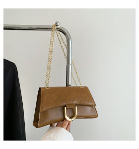 Tas Shoulder Bag Wanita Import Live Shopping Terbaru 2023 Bentuk Trapesium Tas Bahu Tweed Tali Rantai Chain Selempang Sling Cewek Kekinian Warna Pastel Bumi