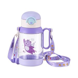 KEKEBEBE 600ML 500ML Tiger Portable Drinking Water Bottle for Kids Straw Shoulder Strap Botol Air Kanak-Kanak 小孩吸管卡通水瓶