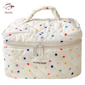 Colorful Polka Dots Cosmetic Bag Large Capacity Travel Makeup Pouch Makeup Organizer Storage Bag for Women and Girls