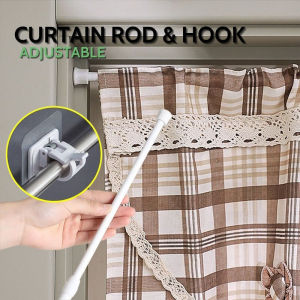 Thick Adjustable Telescopic Tension Curtain Rod No Drill No Tools Needed 50 to 190cm Extendable