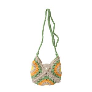 ESH63 Sunflower Crochet Flower Knitted Bag Shoulder Bag Bohemian Weave Bag Trendy Storage Bag Crochet Crossbody Bag Girl