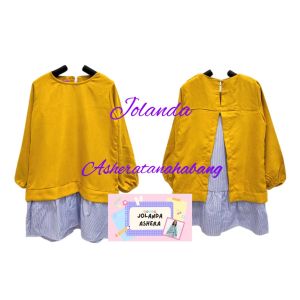 TUNIK ANAK UMUR 4 -14 TAHUN KOMBINASI SALUR KATUN YANDET BELAH BELAKANG FREEONGKIR CASHBACK BISA COD