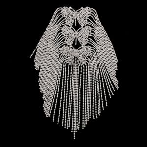 NOBLE YOU Rhinestone Shoulder Epaulets Fringe Sparkly AB Crystal Shoulder Ornament Glamorous Lightweight Rhinestone Epaulets Women