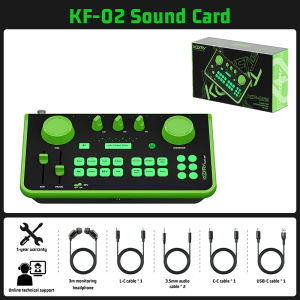 KOORFLY KF02 Live Sound Card For PC Cellphone Youtube HIFI Mixer Voice Change Bluetooth Record Singing equipment Set