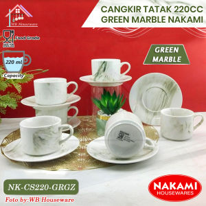 TANITI by KOPIN Cangkir set 6pasang 220ml motif full straight Black marble / cangkir teh / espresso porcelain latte cappucino