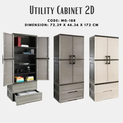 [MEGABOX] MG-188 UTILITY CABINET 2D / Megabox Utility Cabinet with 2 Drawers / Megabox Elegant Cabinet with drawer #megabox #cabinet #withdrawer