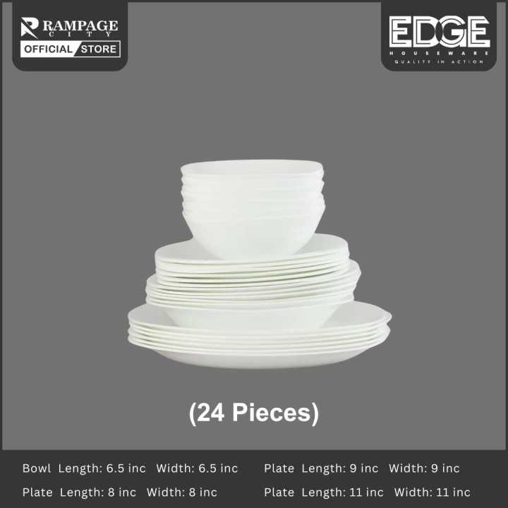 BESTWAY OPAL DINNERWARE set of 24, Flat Plates, Soup Plates,Bowls