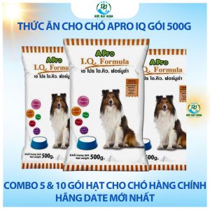 thức ăn cho chó apro IQ gói 500g - COMBO 5 & 10 gói hạt cho chó hàng chính hãng date mới nhất