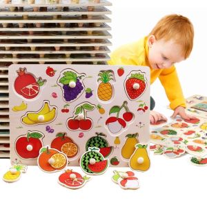 ZEEMIN Montessori Child Puzzle Educational Baby Toys Kids Wooden Puzzle Board Jigsaw Puzzle Games Toys For Children 1 2 3 Years