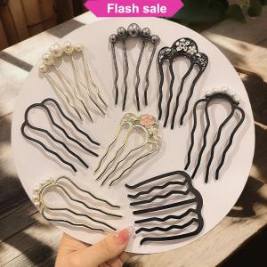 SHENHAO2🎀 Kim loại hình chữ U tóc Ngã Ba lược ngọc trai tua tóc gậy kẹp tóc kẹp tóc phụ nữ Cô Gái Tóc phụ kiện trang trí phong cách công cụ