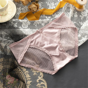 【Local Shipping】Summer Womens Panties   Lace Underwear Mesh Transparent Panties Cool And Breathable Thin Seamless Briefs Soft And Comfortable Cotton Crotch Antibacterial Panties