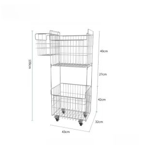 Sacesr Double Deck Laundry Baskets with Wheels High Capacity Laundry Baskets Modern Simple Multifunctional Storage Home Furniture 5B9Z4