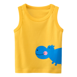 [Fast Shipping] Cotton Vest for Kids 2-9 Yrs Old Cute Animal Print Sleeveless Shirt for Kids Boy Girl