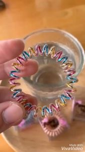 ยางรัดผม Ponytail ยางคุณภาพดี สี Unicorn ร่ม 1 เส้น 1 กล่อง