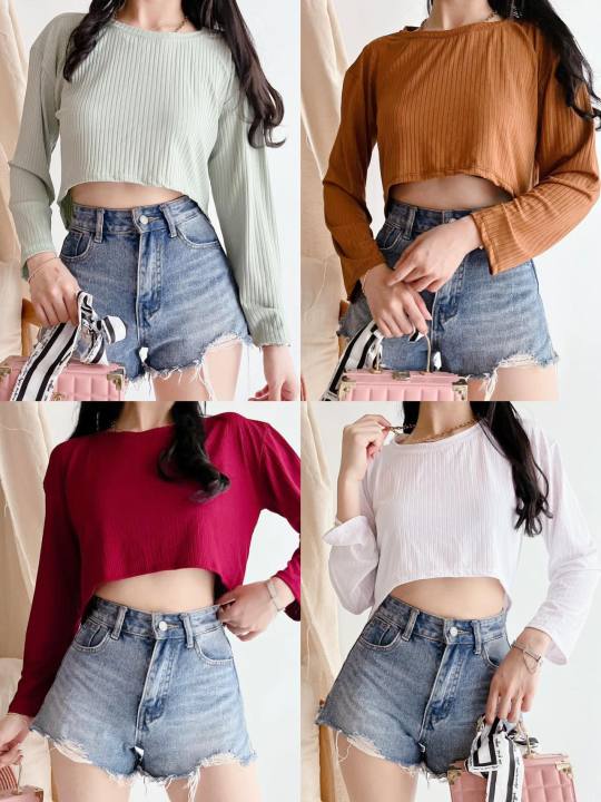 Fashion Long Sleeved Korean Tops main image 1