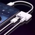 Dây cáp chuyển đổi tai nghe cổng giắc 3.5mm sang chân cắm lightning iphone kèm cổng sạc an toàn - Gutek A3. 