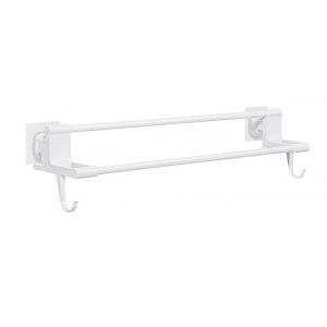 KOREA DeHUB Vacuum Pad Towel Hanger Double Rods Towels Shelf ABS Wall Mounted Punch-free Towel Hanging Rack Stand