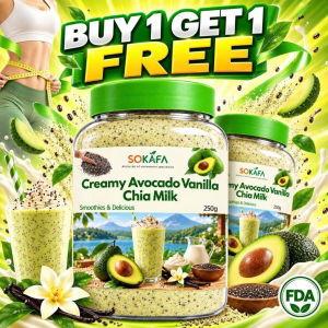 Creamy Avocado Vanilla Chia Milk Drink - Low Sugar High Fiber Breakfast Meal Replacement