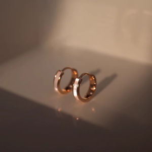 Natural shell earrings for women Light luxury and sophisticated hoop earrings Cross-plated vintage versatile hoop earrings