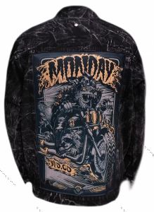 Jaket jeans pria wanita  Gambar digital print Tempel Belakang  size L & XL Distro Bandung